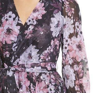 Eliza J Floral Metallic Fleck High/Low Dress